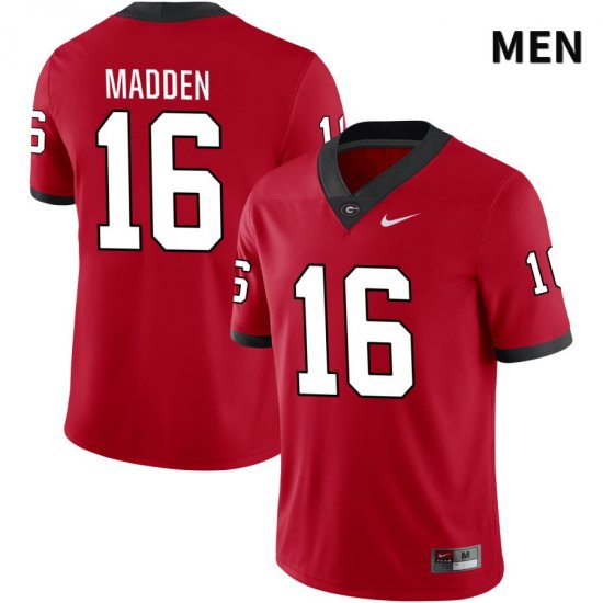 Men's Georgia Bulldogs NCAA #16 C.J. Madden Nike Stitched Red NIL 2022 Authentic College Football Jersey QAB3054PR